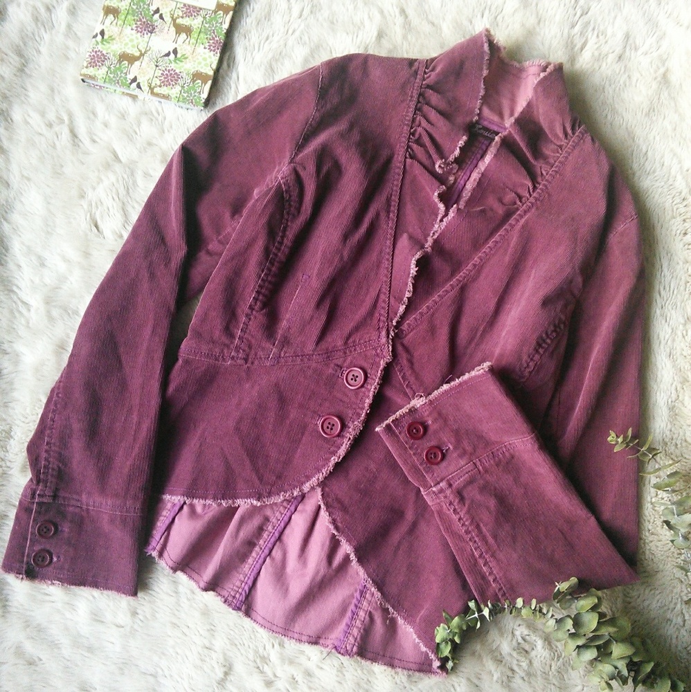 Louis Anthropologie Mauve Corduroy Jacket